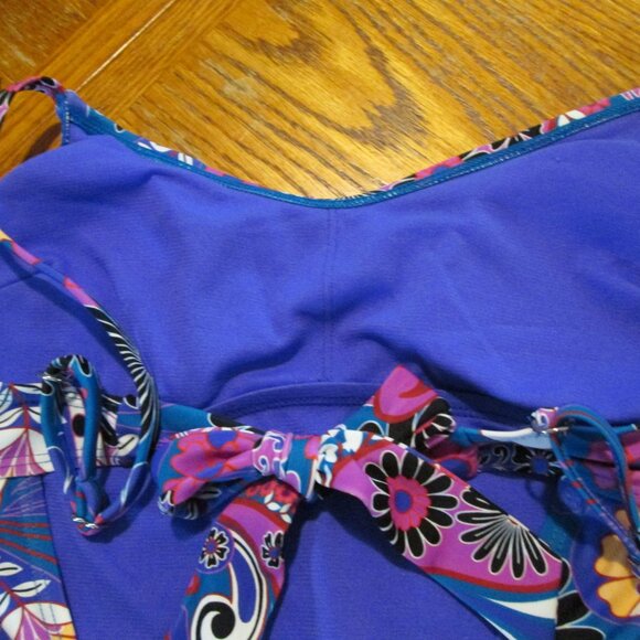 Salt + Cove Swimsuit Retro Hippie Print Scoop Neck One-Piece Sz M - Picture 9 of 12